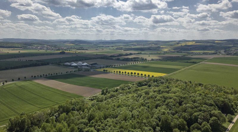 Rosdorf, Wartberg, Blick auf Biogasanlage